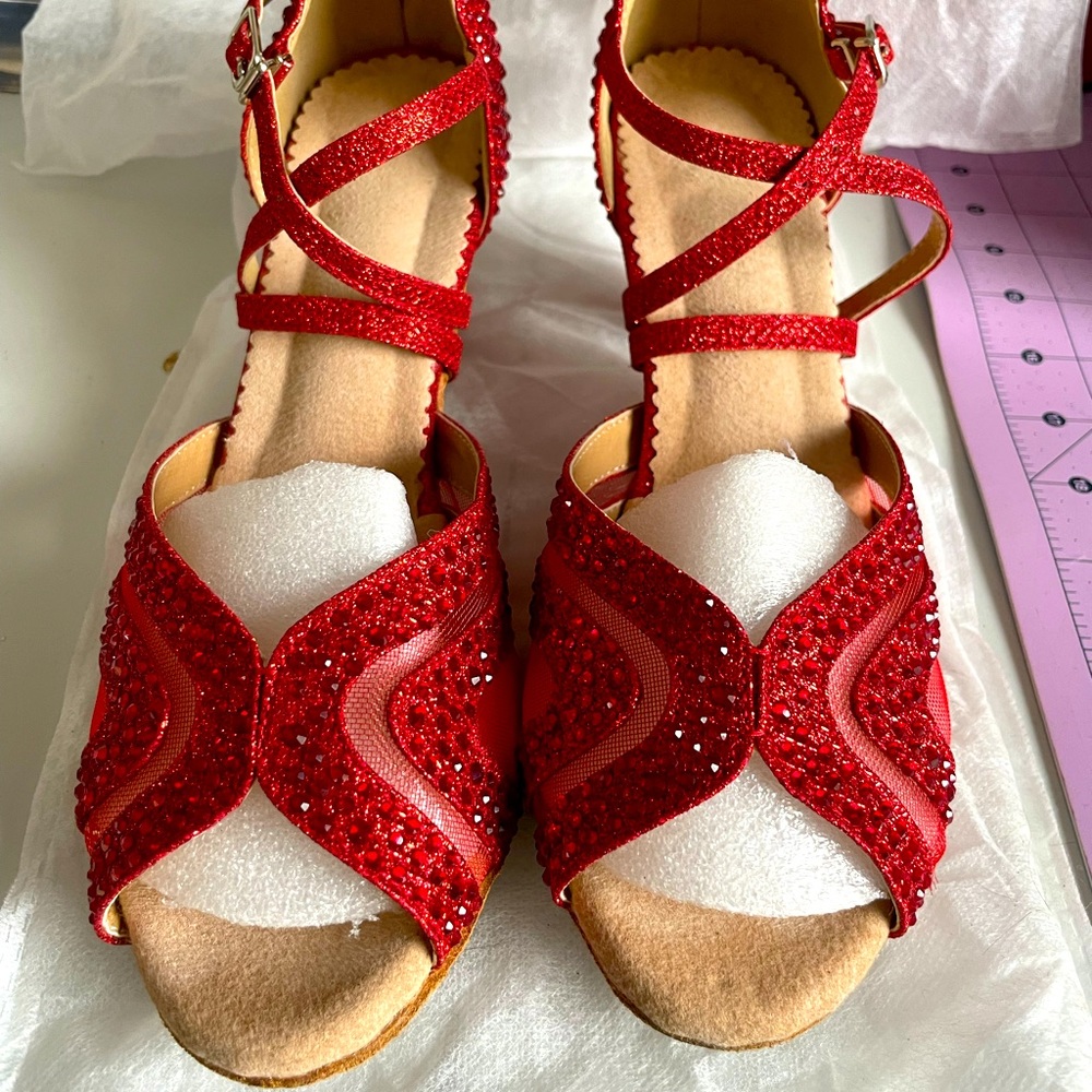 Ruby Red Ballroom Shoes.